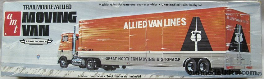 AMT 1/25 Trailmobile Allied Van Lines Moving Van / Trailer, T564 plastic model kit